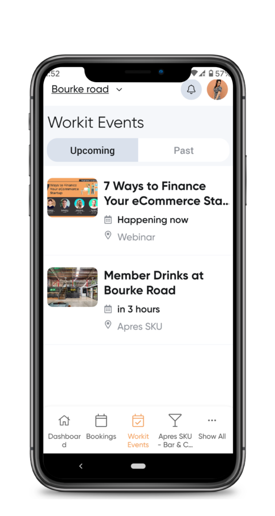 register for events on the mobile app